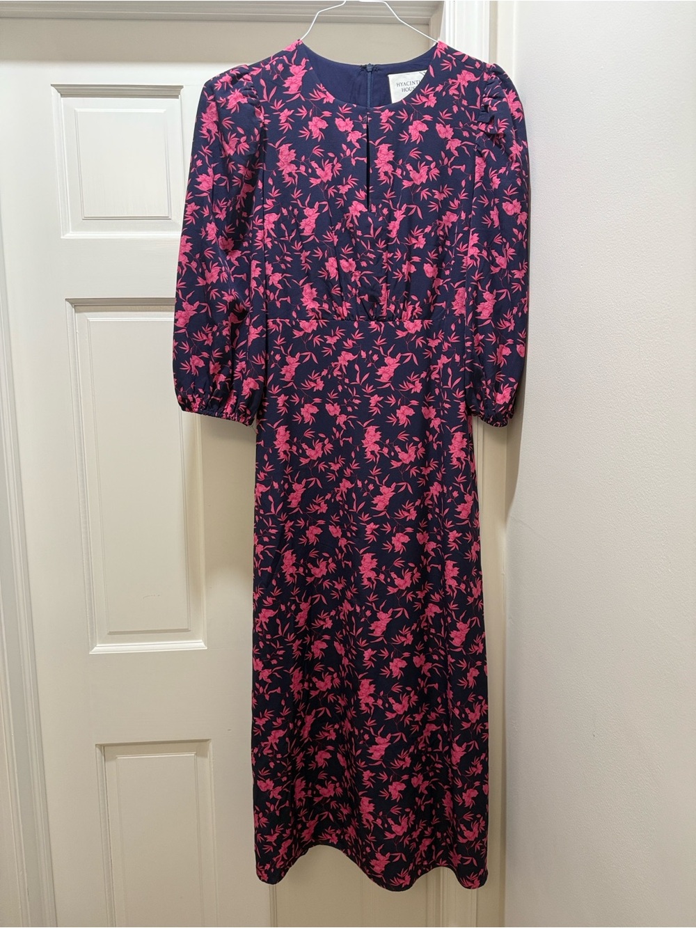 Hyacinth House Navy & Pink Floral Midi Dress
